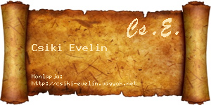 Csiki Evelin névjegykártya